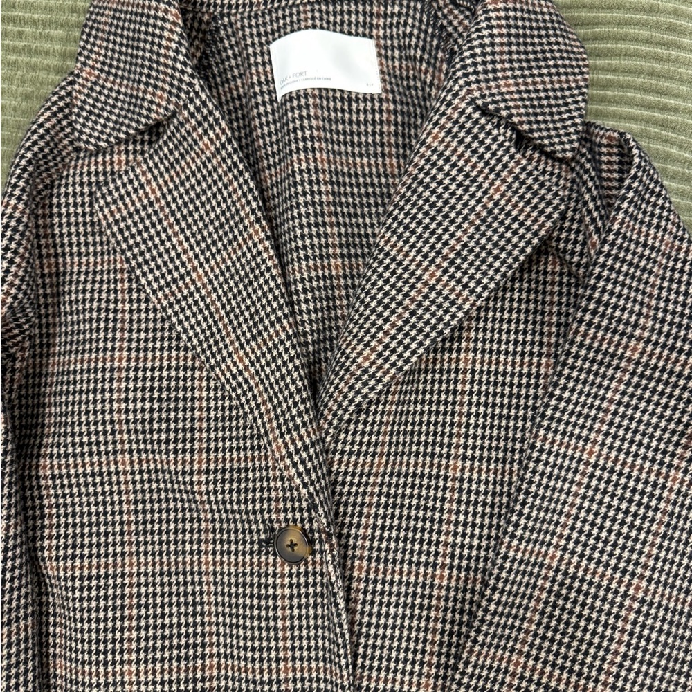 Women's Oak and Fort Houndstooth jacket- Black and Brown